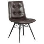 AIKEN UPHOLSTERED DINING SIDE CHAIR BROWN (SET OF 4) - Image 3