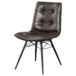 AIKEN UPHOLSTERED DINING SIDE CHAIR BROWN (SET OF 4) - Image 5