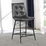 AIKEN UPHOLSTERED TUFTED COUNTER CHAIR CHARCOAL (SET OF 2) - Image 2