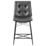 AIKEN UPHOLSTERED TUFTED COUNTER CHAIR CHARCOAL (SET OF 2) - Image 4