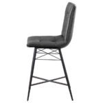 AIKEN UPHOLSTERED TUFTED COUNTER CHAIR CHARCOAL (SET OF 2) - Image 6