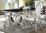 ANTOINE RECTANGULAR 95-INCH GLASS TOP DINING TABLE BLACK - Image 2