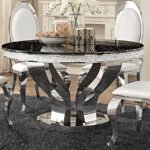ANCHORAGE ROUND 51-INCH GLASS TOP DINING TABLE CHROME - Image 2