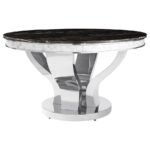 ANCHORAGE ROUND 51-INCH GLASS TOP DINING TABLE CHROME