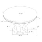 ANCHORAGE ROUND 51-INCH GLASS TOP DINING TABLE CHROME - Image 3