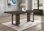 KELLY RECTANGULAR 87-INCH WOOD DINING TABLE DARK GREY - Image 2