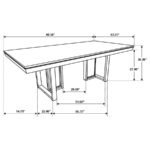 KELLY RECTANGULAR 87-INCH WOOD DINING TABLE DARK GREY - Image 8