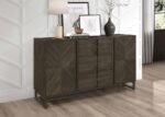 KELLY 3-DRAWER STORAGE DINING SIDEBOARD BUFFET DARK GREY - Image 2