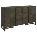 KELLY 3-DRAWER STORAGE DINING SIDEBOARD BUFFET DARK GREY