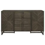 KELLY 3-DRAWER STORAGE DINING SIDEBOARD BUFFET DARK GREY - Image 3