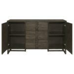 KELLY 3-DRAWER STORAGE DINING SIDEBOARD BUFFET DARK GREY - Image 4