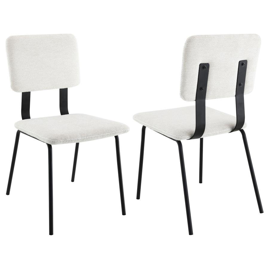 108022_001x900.jpg CALLA FABRIC UPHOLSTERED DINING SIDE CHAIR WHITE (SET OF 2) - Image 1