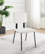 CALLA FABRIC UPHOLSTERED DINING SIDE CHAIR WHITE (SET OF 2) - Image 2
