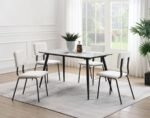 CALLA FABRIC UPHOLSTERED DINING SIDE CHAIR WHITE (SET OF 2) - Image 14