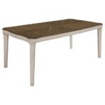 RONNIE RECTANGULAR 79-INCH WOOD DINING TABLE RUSTIC CREAM
