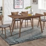 ALFREDO 5-PIECE BUTTERFLY LEAF DINING SET NATURAL WALNUT
