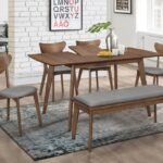 ALFREDO 6-PIECE BUTTERFLY LEAF DINING SET NATURAL WALNUT