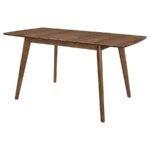 ALFREDO 63-INCH EXTENSION LEAF DINING TABLE NATURAL WALNUT - Image 3