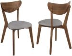 ALFREDO DINING SIDE CHAIR GREY AND NATURAL WALNUT (SET OF 2)