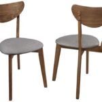 ALFREDO DINING SIDE CHAIR GREY AND NATURAL WALNUT (SET OF 2)