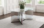 EMERY 76-INCH RECTANGULAR MIRRORED DINING TABLE SILVER - Image 2