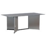 EMERY 76-INCH RECTANGULAR MIRRORED DINING TABLE SILVER
