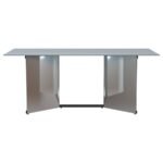 EMERY 76-INCH RECTANGULAR MIRRORED DINING TABLE SILVER - Image 3
