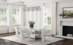 EMERY 76-INCH RECTANGULAR MIRRORED DINING TABLE SILVER - Image 9