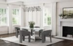 EMERY 76-INCH RECTANGULAR MIRRORED DINING TABLE SILVER - Image 10