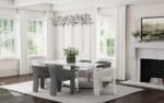 EMERY 76-INCH RECTANGULAR MIRRORED DINING TABLE SILVER - Image 12