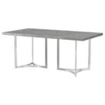 STERLING 72-INCH RECTANGULAR DINING TABLE GREY FAUX MARBLE - Image 4