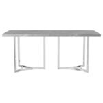 STERLING 72-INCH RECTANGULAR DINING TABLE GREY FAUX MARBLE - Image 6