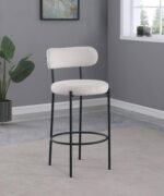 VIOLA BOUCLE UPHOLSTERED BAR CHAIR CREAM (SET OF 2) - Image 2