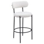 VIOLA BOUCLE UPHOLSTERED BAR CHAIR CREAM (SET OF 2) - Image 3
