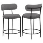 VIOLA BOUCLE UPHOLSTERED COUNTER CHAIR GREY (SET OF 2)