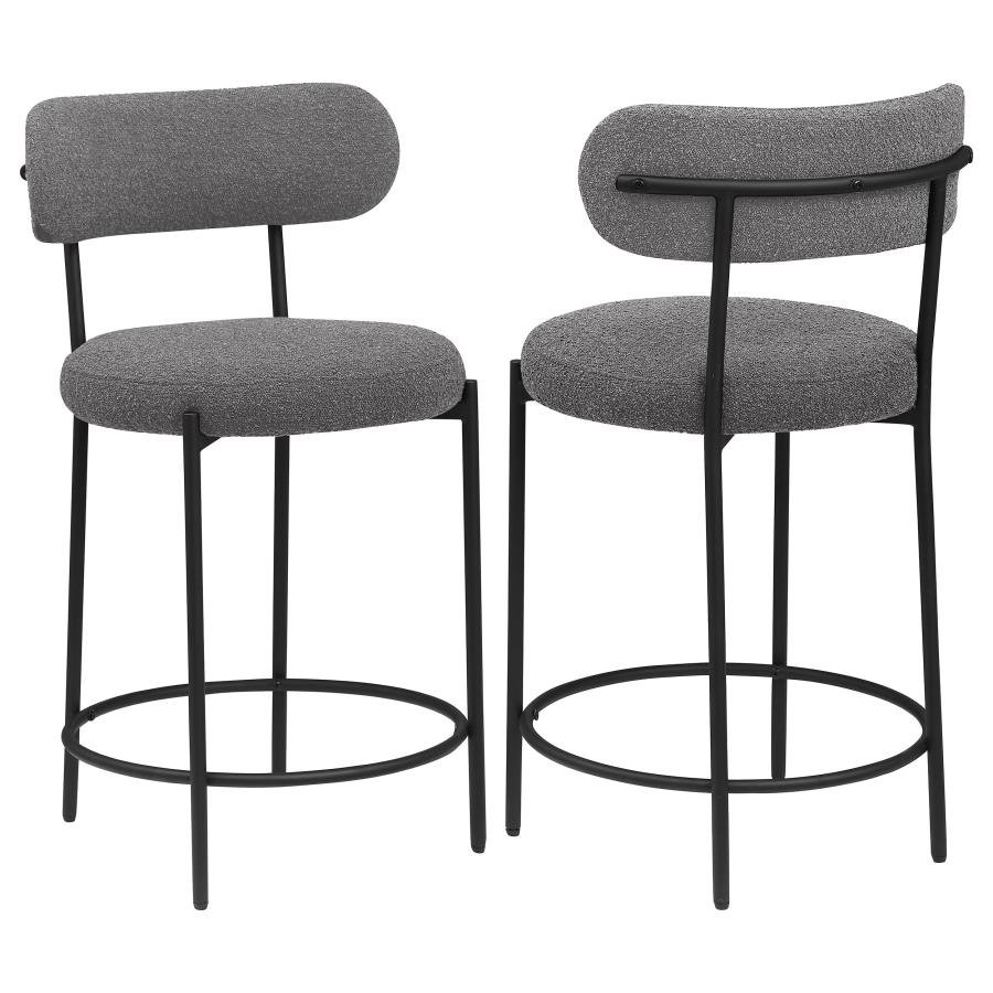 108198_001x900.jpg VIOLA BOUCLE UPHOLSTERED COUNTER CHAIR GREY (SET OF 2) - Image 1