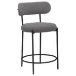 VIOLA BOUCLE UPHOLSTERED COUNTER CHAIR GREY (SET OF 2) - Image 3
