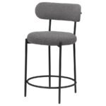 VIOLA BOUCLE UPHOLSTERED COUNTER CHAIR GREY (SET OF 2) - Image 5