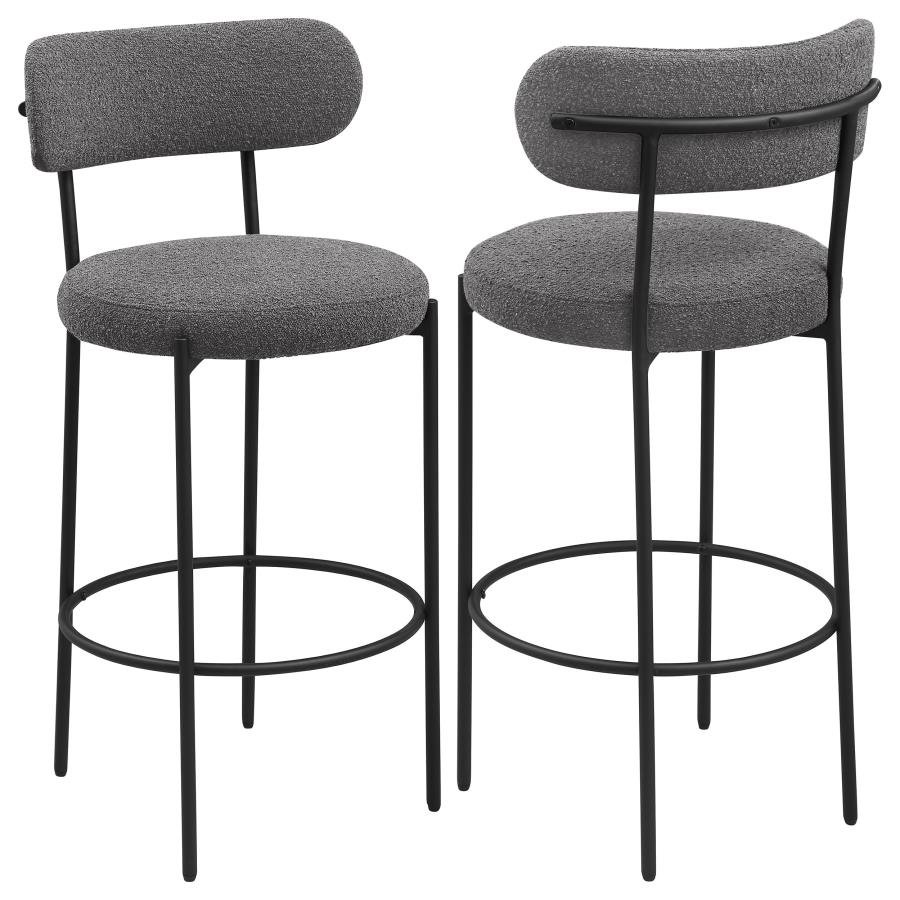 108199_001x900.jpg VIOLA BOUCLE UPHOLSTERED BAR CHAIR GREY (SET OF 2) - Image 1