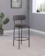 VIOLA BOUCLE UPHOLSTERED BAR CHAIR GREY (SET OF 2) - Image 2