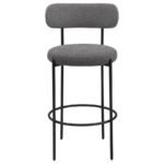 VIOLA BOUCLE UPHOLSTERED BAR CHAIR GREY (SET OF 2) - Image 4