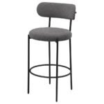 VIOLA BOUCLE UPHOLSTERED BAR CHAIR GREY (SET OF 2) - Image 5