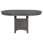 LAVON 5-PIECE OVAL EXTENSION LEAF DINING SET MEDIUM GREY - Image 4