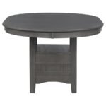LAVON 5-PIECE OVAL EXTENSION LEAF DINING SET MEDIUM GREY - Image 5