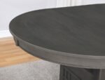 LAVON 5-PIECE OVAL EXTENSION LEAF DINING SET MEDIUM GREY - Image 7