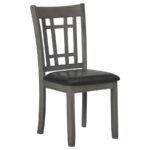 LAVON 5-PIECE OVAL EXTENSION LEAF DINING SET MEDIUM GREY - Image 8