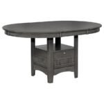 LAVON OVAL 60-INCH WOOD EXTENSION LEAF DINING TABLE MEDIUM GREY