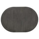 LAVON OVAL 60-INCH WOOD EXTENSION LEAF DINING TABLE MEDIUM GREY - Image 5