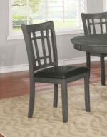 LAVON WOOD DINING SIDE CHAIR BLACK AND MEDIUM GREY (SET OF 2) - Image 2