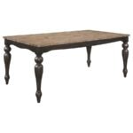 BRIDGET RECTANGULAR 79-INCH DINING TABLE BROWN BRUSHED